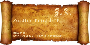 Zeidler Kristóf névjegykártya