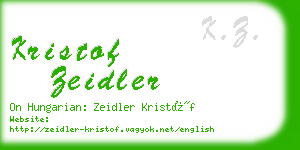 kristof zeidler business card